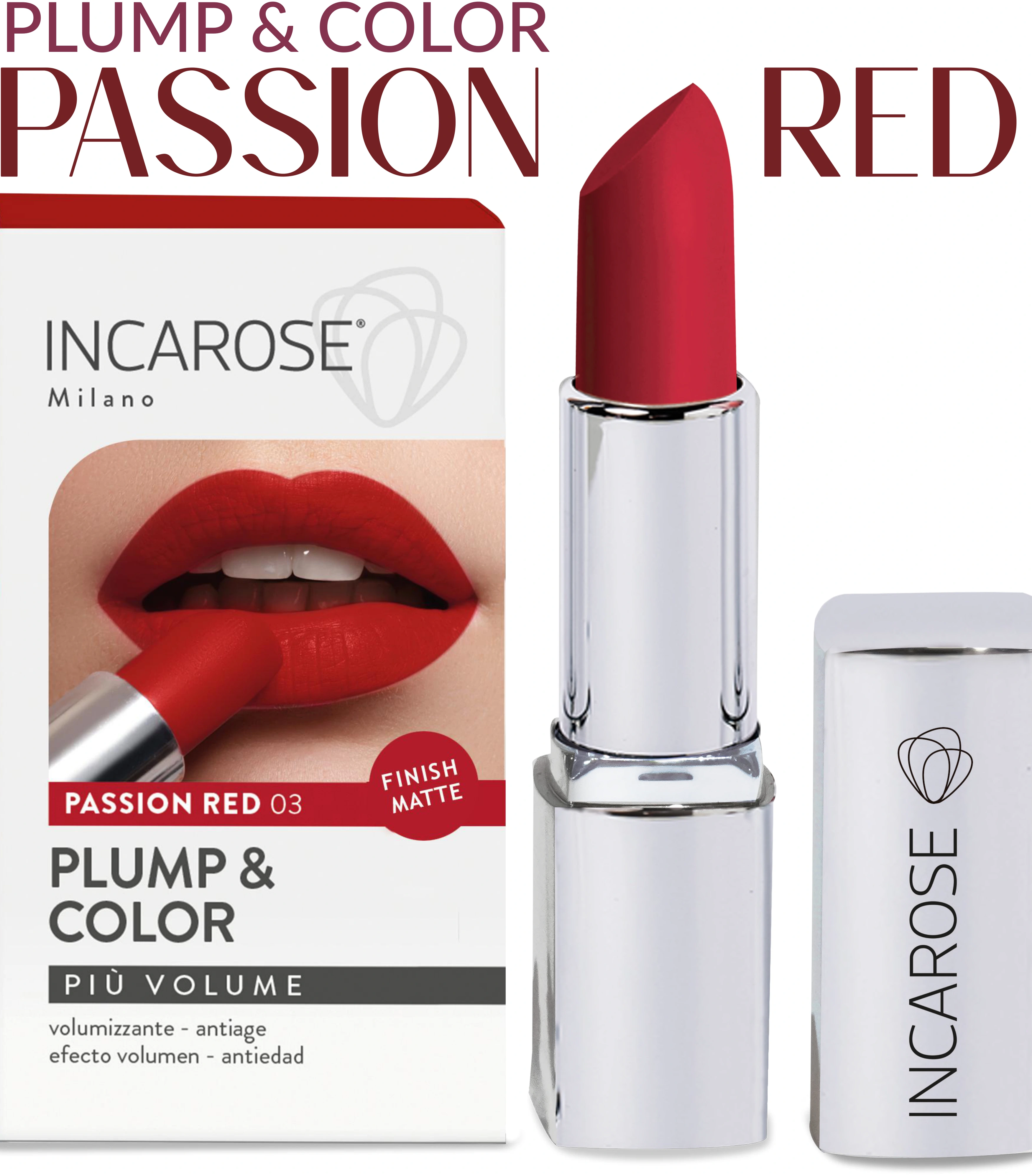 Incarose Milano Plump & Color — Passion Red 03 — description